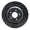 R1 18-23 Genesis G80 Rear Left Drilled & Slotted Black Brake Rotor