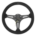 NRG Reinforced Suede Racing Steering Wheel 350mm / 2.5in Deep / 4mm Matte Black Spoke