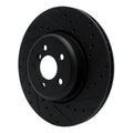 R1 16-25 BMW 330e Rear Right Drilled & Slotted Black Brake Rotor