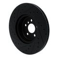 R1 16-25 BMW 330e Rear Right Drilled & Slotted Black Brake Rotor