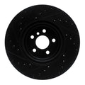 R1 16-25 BMW 330e Rear Right Drilled & Slotted Black Brake Rotor
