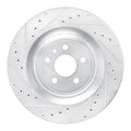 R1 15-18 Porsche Macan Rear Left Drilled & Slotted Silver Brake Rotor