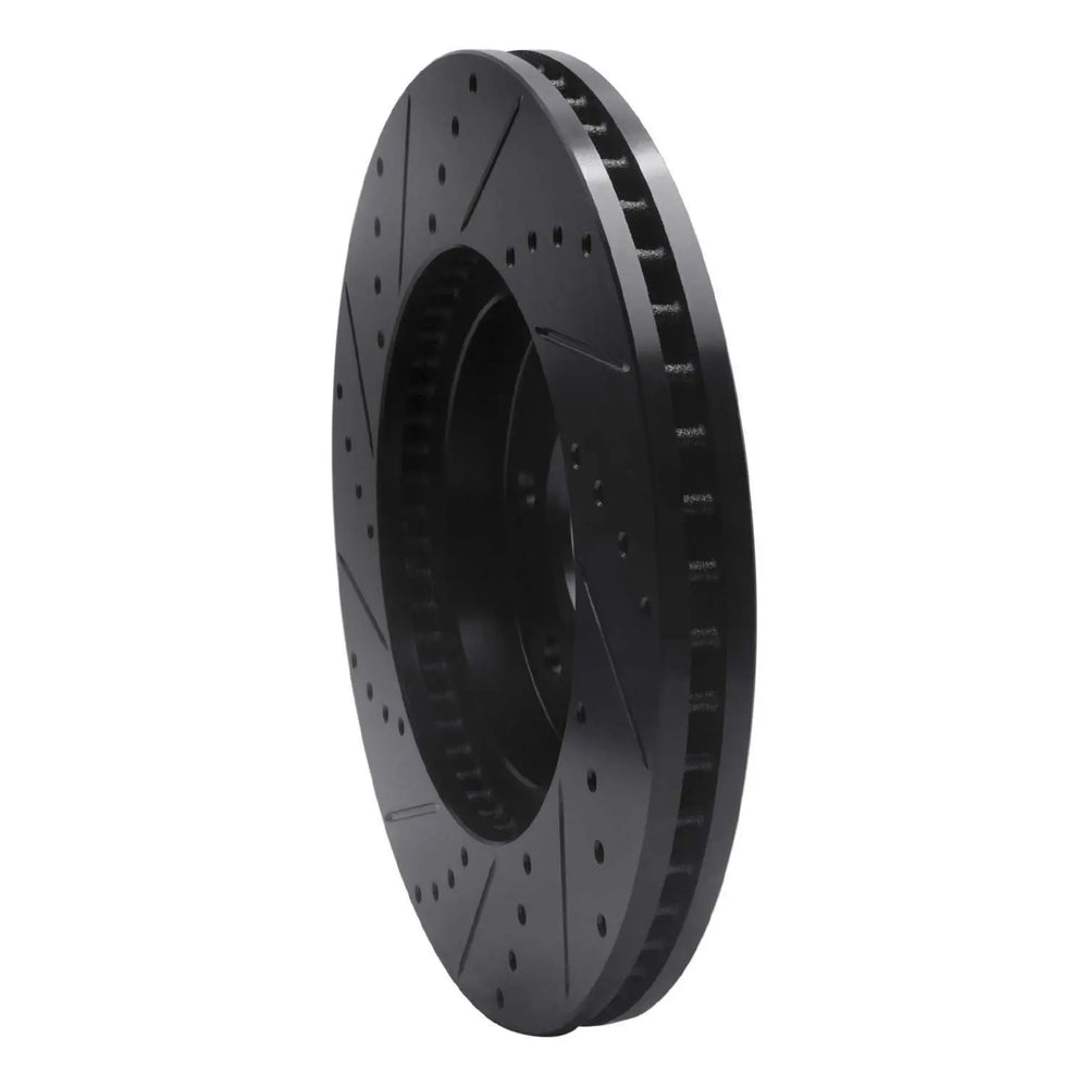 R1 06-09 Chevrolet Trailblazer Front Right Drilled & Slotted Black Brake Rotor