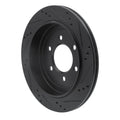 R1 02-06 Ford Expedition Rear Left Drilled & Slotted Black Brake Rotor