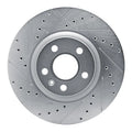 R1 17-25 Volvo V90 Front Left Drilled & Slotted Silver Brake Rotor