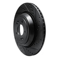 R1 17-19 Genesis G90 Rear Right Drilled & Slotted Black Brake Rotor