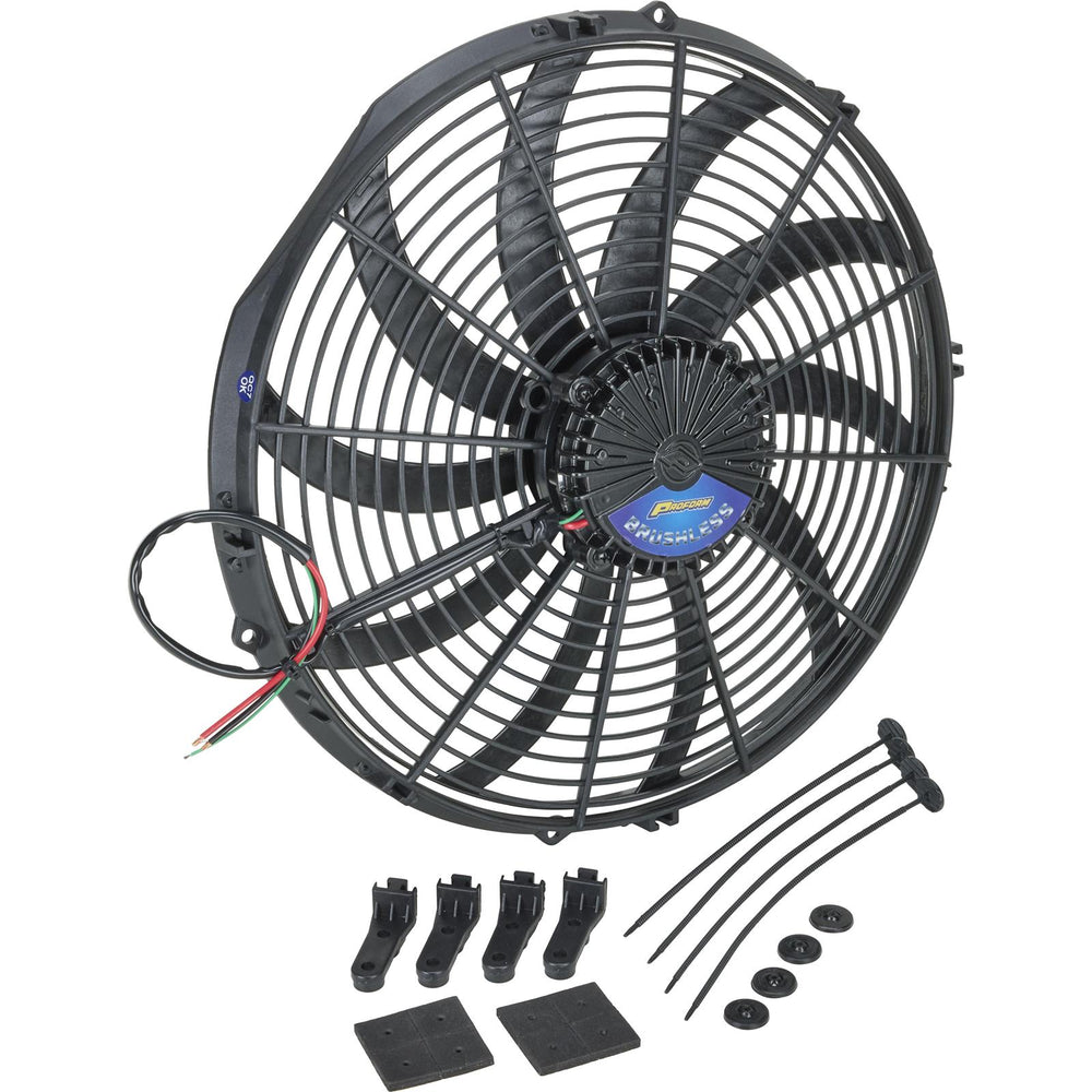 BRUSHLESS ULTRAPERFORMANCE 16IN ELECTRIC FAN 3300 CFM SBLADE 12V PULLER ONLY