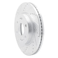 R1 2019-2026 Cadillac Vistiq Front Left Drilled & Slotted Silver Brake Rotor