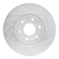 R1 2019-2026 Cadillac Vistiq Front Left Drilled & Slotted Silver Brake Rotor