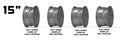 Kansei K11H Tandem 15x7in / 4x114.3 BP / 25mm Offset / 73.1mm  Bore - Hyper Silver