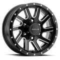 Raceline 820M Twisted 15x5in / 5x114.3 BP / 0mm Offset / 3.19mm Bore - Black & Machined Wheel