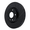 R1 14-19 Chevrolet Corvette Front Right Drilled & Slotted Black Brake Rotor