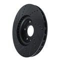 R1 14-19 Chevrolet Corvette Front Right Drilled & Slotted Black Brake Rotor