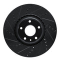 R1 14-19 Chevrolet Corvette Front Right Drilled & Slotted Black Brake Rotor