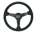 NRG 350mm Sport Steering Wheel w/ M3 Stitching and Non Deep Dish - Black