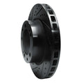 R1 86-91 Porsche 928 Right Front Drilled & Slotted Black Brake Rotor