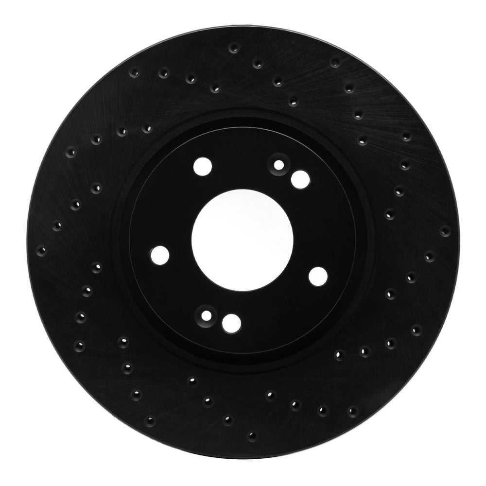 R1 12-16 Kia Sportage Front Right Drilled Black Brake Rotor