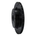 R1 18-25 Genesis G70 Rear Left Drilled & Slotted Black Brake Rotor