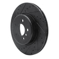 R1 10-19 BMW 535I GT Rear Left Drilled & Slotted Black Brake Rotor