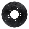 R1 2007-2009 Kia Sorento Front Left Drilled & Slotted Black Brake Rotor
