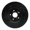 R1 14-20 Acura MDX Front Right Drilled & Slotted Black Brake Rotor