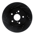 R1 18-22 Toyota C-HR Front Left Drilled & Slotted Black Brake Rotor
