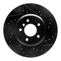 R1 04-10 BMW 650I Convertible Rear Right Drilled & Slotted Black Brake Rotor