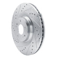 DFC 19-22 Hyundai Veloster N Front Left Drilled & Slotted Silver Brake Rotor