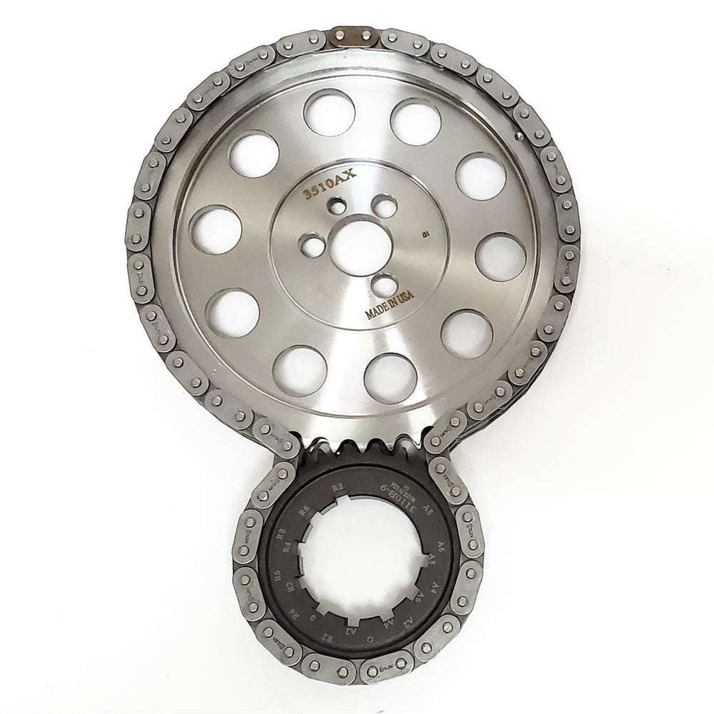 TIMING CHAIN SET PQX DBL ROLLER CHEVY BB 396454 W/ THRUST BEARING 9 KEYWA