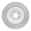 R1 10-24 Jaguar XFR Rear Left Drilled & Slotted Silver Brake Rotor