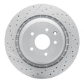R1 08-25 Infiniti G37 Rear Right Drilled & Slotted Geoperformance Rotor