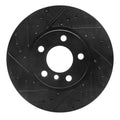 R1 11-18 BMW X4 Front Left Drilled & Slotted Black Brake Rotor