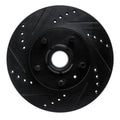 R1 82-87 Volvo 740 Front Left Drilled & Slotted Black Brake Rotor