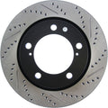 R1 04-10 BMW X3 Rear Left Drilled & Slotted Black Brake Rotor
