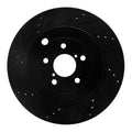 R1 17-25 Subaru BRZ Rear Left Drilled & Slotted Black Brake Rotor