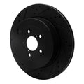 R1 17-25 Subaru BRZ Rear Left Drilled & Slotted Black Brake Rotor