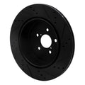 R1 17-25 Subaru BRZ Rear Left Drilled & Slotted Black Brake Rotor