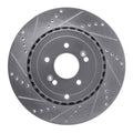 R1 18-22 Genesis G70 Rear Left Drilled Black Brake Rotor
