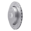 R1 18-22 Genesis G70 Rear Left Drilled Black Brake Rotor