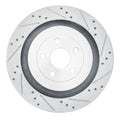 R1 2019-2024 Ford Edge Rear Right Drilled & Slotted Silver Brake Rotor