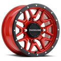Aluminum Wheels 14x7 Krank Simulated Beadlock UTV A94B Satin Black 10 Offset 4 on 110 Bolt Pattern Raceline