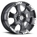 Cast Aluminum Wheels 136 BK 15x6 Machined Lip Black 6 On 139.7 Bolt Pattern 0 Offset ION Wheels