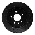 R1 16-20 Buick Regal Sportback Rear Right Drilled & Slotted Black Brake Rotor