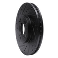 R1 99-04 Acura RL Front Left Drilled & Slotted Black Brake Rotor