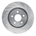 R1 11-25 Dodge Durango Front Right Drilled & Slotted Silver Brake Rotor