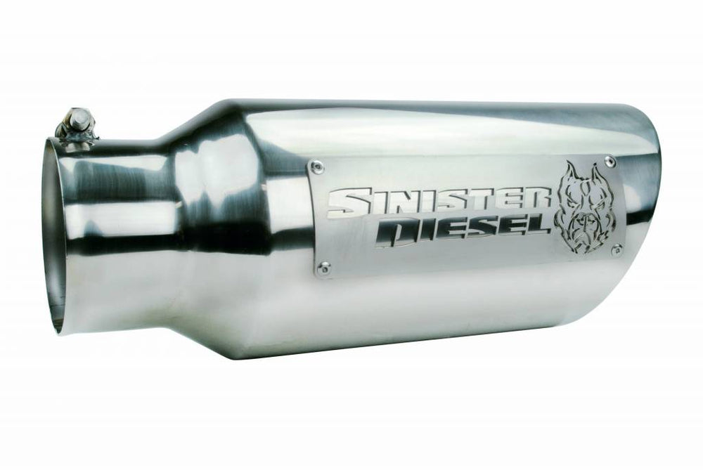 Sinister Diesel Dual Wall Exhaust Tip W/ Angle Cut (4in. to 6in.) - Chrome
