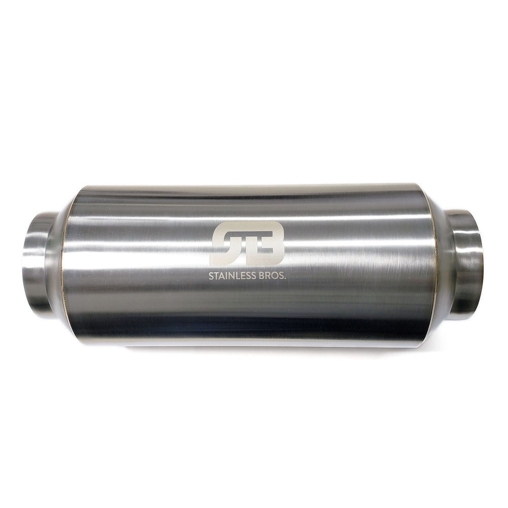 Stainless Bros 2.50in x 17in OAL Lightweight Muffler - Matte Finish