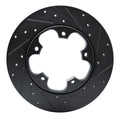 R1 15-25 Ford Transit-150 Rear Right Drilled & Slotted Black Brake Rotor