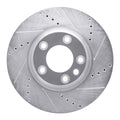 R1 Concepts Brake Rotor Drilled and Slotted Silver Fits Audi Q7