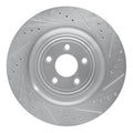 R1 08-09 Jaguar XKR Left Rear Drilled & Slotted Silver Brake Rotor